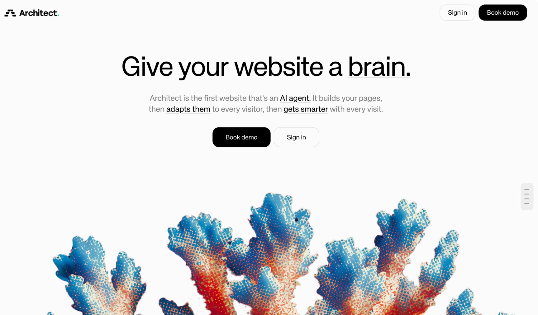 Architect landing page hero